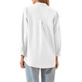 thumbnail image 3 of WBQ Women Button Down Shirts Oversized Long Sleeve Blouse Dressy Classic Casual Boyfriend Dress Tops Shirt, 3 of 7