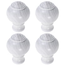 LOLIPPYY 4pcs White Plastic Curtain Finials Curtain Rod Ends Easy Install Window Accessories