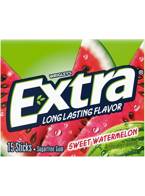Extra Sweet Watermelon Sugar Free Chewing Gum, Single Pack - 15 Stick