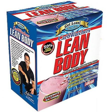 Labrada Nutrition Carbwatchers Lean Body Hi-Protein Meal Replacement Shake Strawberry 20 Packets 2 29 oz 65 g Each