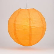 Luna Bazaar Premium Paper Lantern, Lamp Shade (8-Inch, Free-Style Ribbed, Mango Orange) - Rice Paper Chinese/Japanese Hanging Decoration - For Home Decor, Parties, and Weddings