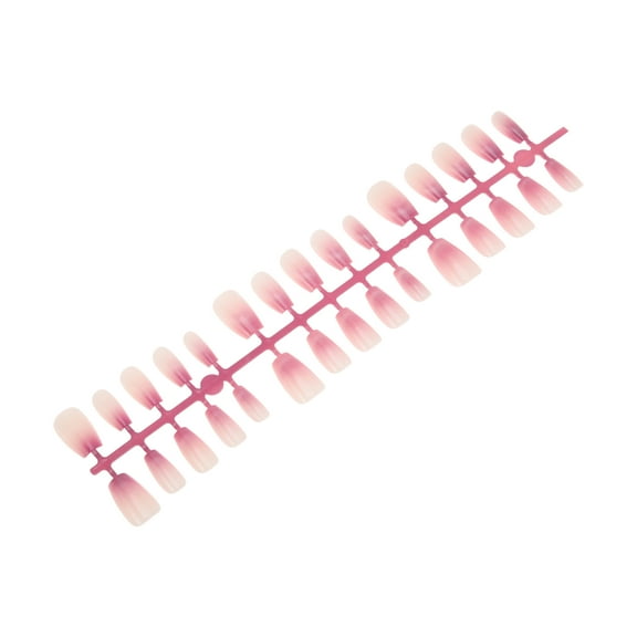 Unique Bargains 1 Pc Crescent Short Coffin Fake Nails Purple White