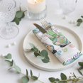 thumbnail image 3 of Cloth Napkins Set of 6 - 20x20 Inches, Easter Washable Reusable Table Napkins, Farmhouse Gnomes Flowers Rabbit Eggs Check Wooden Soft & Absortbent Dining Napkin for Party Wedding Hotel Restaurant, 3 of 8