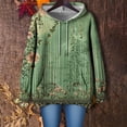 thumbnail image 2 of Sexlip Loose Off Shoulder Hooded Sweatshirt Long Sleeve Casual Top Stylish Print Lightweight Comfortable for Women Spring Summer Daily Party Wear Green XL, 2 of 4