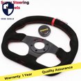 thumbnail image 1 of 320mm momo Volant de Course en Cuir Suédé Noir sport rally drift Rouge, 1 of 4
