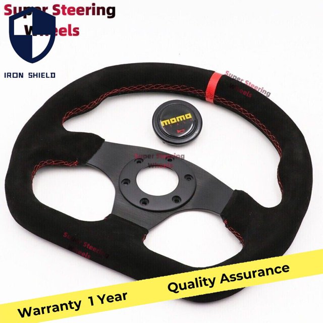 320mm momo Volant de Course en Cuir Suédé Noir sport rally drift Rouge
