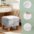 thumbnail image 7 of Jiueut White Marble Print Footstool Slipcover, Thick Footrest Sofa Slipcovers Non Slip Square Covers for Ottoman with Stretch Bottom, 7 of 7