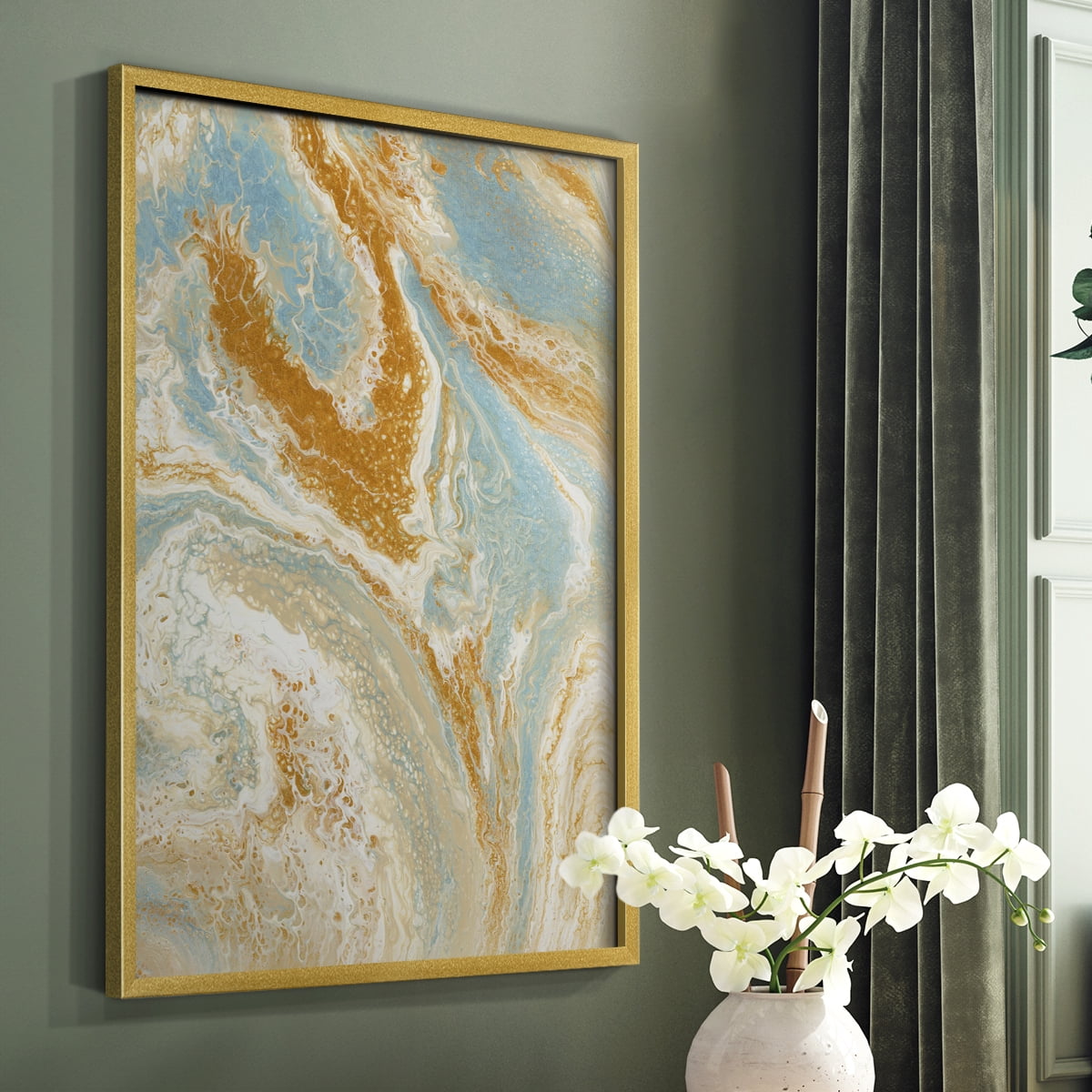 C41 Framed Print in Gold Solid Wood Framed Print No Nail Hanging