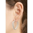 thumbnail image 3 of Sterling Silver Platinum Plated Wave hoop earrings, 3 of 4