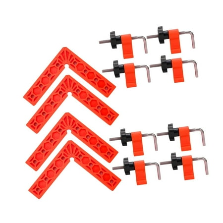 

figatia 4Pcs 90 Degree Right Angle Clamp Right Angle Square Fixture Two Scale Type Solid s Tool for Cabinets Handyman Boxes Red