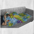 thumbnail image 6 of Outer Space Soft Flannel Fleece Throw Blanket, Scary Monster Ufo on Planet Solar System Galaxy Funky Background Universe, Cozy Plush for Indoor and Outdoor Use, 60" x 80", Green Blue, by Ambesonne, 6 of 6