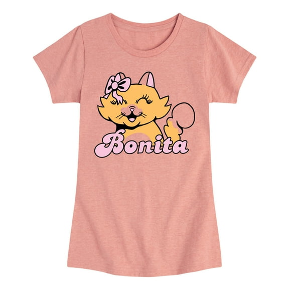 Instant Message - Bonita Kitty - Toddler & Youth Girls Short Sleeve Graphic T-Shirt