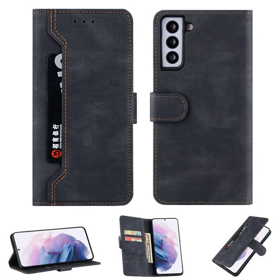 Allytech Samsung S22 Plus Case, Flip Magnetic Wallet Outside Pocket Card Holder Kickstand Cash Slot Folio PU Leather & Soft inner TPU Cover For Samsung Galaxy S22 Plus,
Black