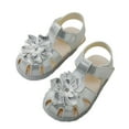 thumbnail image 2 of LYHaoo Girls Sandals Spring And Summer Children's Shoes For Toddlers Three Layer Flower Patterned Transparent Soft Soled Sandals For Princesses Sizes 5 Toddlers(6-9 Months), 2 of 7