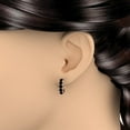 thumbnail image 3 of 3 Carat (ctw) 10K Rose Gold Round Black Diamond Ladies Huggies Hoop Earrings, 3 of 4