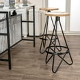 thumbnail image 6 of Spiroa 30" Modern Industrial Metal/Wood Backless Circular Bar Stool, Natural Wood Seat with Black Frame, 6 of 9