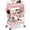 Pink, variant on TOOLF 3-Tier Rolling Cart, Utility Storage Cart with DIY Dual Pegboards, Organizer Serving Trolley, Pink