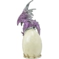 thumbnail image 3 of Ebros 12.5"H Magenta Dragon On Crystal Quartz Geode Egg LED Night Light Statue, 3 of 8