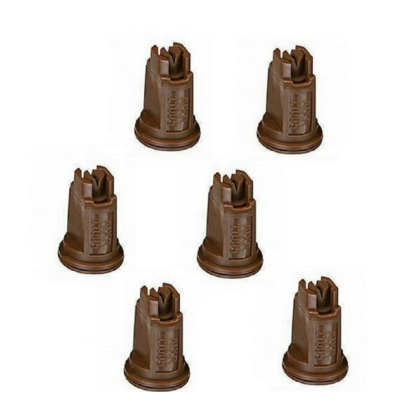 Pack of 6 - TeeJet Air Induction XR Flat Spray Tips Brown 110° 0.5 GPM @ 40 PSI Farmer Bob's Parts AIXR11005-VP
