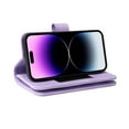 thumbnail image 5 of ELEHOLD for iPhone 14 Pro 6.1 inch Flip Leather Wallet Case with Card Holders Kickstand Magnetic Clasp Lanyard Shoulder Strap Shockproof Protective Case,Purple, 5 of 6