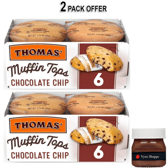 Thomas' Chocolate Chip Muffin Tops, 6 packs, Chocolate Muffin Tops, 10.5 oz Box