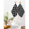 thumbnail image 2 of Modern Black Geometric Kitchen Dish Towels for Drying Dishes Set of 3, Abstract Art Morocco Aesthetic Waffle Weave Microfiber Hand Tea Bathroom Towels Quick Dry & Absorbent Towel 12x12, 2 of 7