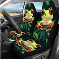 thumbnail image 2 of Uorisanigo Cute Frog 14 Pack Automobile Seat Cover Sets Car Steering Wheel Cover and Cars Headrest Cover Center Console Cover and Seat Belt Pads Water Cup Coaster Soft Elastic for Car SUV, 2 of 6