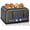 Black, variant on Toaster 4 Slice, LCD Display, 6 Shade Settings, 1.5'' Wide Slots, Digital Stainless Toaster for Bagel, Defrost, Reheat, Dual Control, Removable Crumb Tray, 1500W, Dark Metallic
