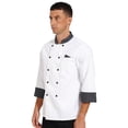 thumbnail image 2 of JanJean Unisex Double-Breasted Chef Coat Long Sleeve Restaurant Kitchen Cooking Chef Jacket Uniform White L, 2 of 7