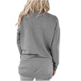 thumbnail image 3 of HAiming Womens Casual Long Sleeve T-Shirt Summer Solid Color Round Neck Tunic Tops Trendy Loose Blouses with Pocket, 3 of 6