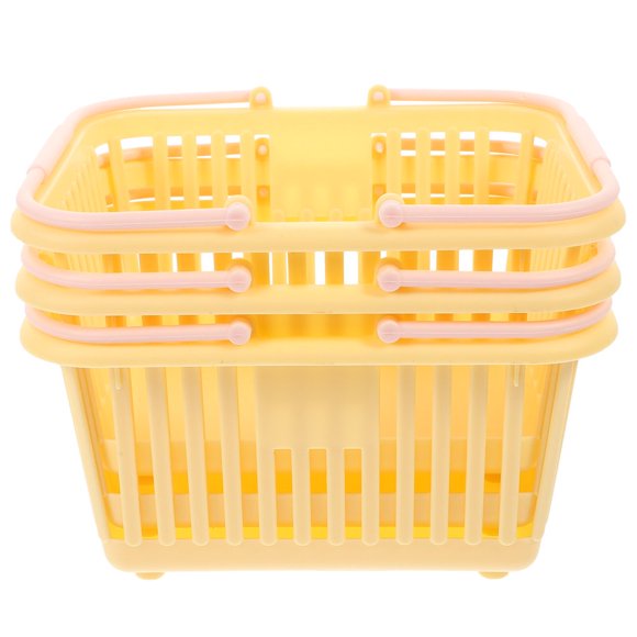 MesaSe 3 Pcs Storage Containers for Organizing Mini Shopping Baskets Wicker Child Yellow