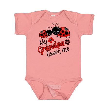 

Inktastic My Grandpa Loves Me with Cute Ladybugs Boys or Girls Baby Bodysuit