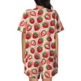 thumbnail image 3 of Bingfone Cute Strawberry Print Pajamas Sets for Women Soft Short-Sleeved Pjs with Lounge Shorts Two Piece Sleepwear, 3 of 8
