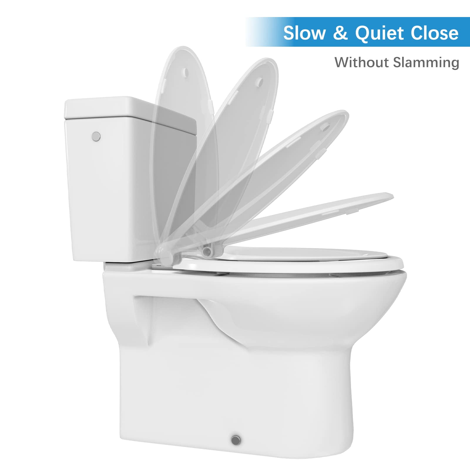 19" Elongated Toilet Seat with Built-In Potty Training Seat - Soft Quiet-Close Lid & Non-Slip Design, Magnetic Kids Training Seat for Easy Install & Clean, White