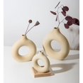 thumbnail image 2 of Taiyu 1 Uds florero de cerámica beige florero de arte decorativo moderno florero circular Sincero Electrónica, 2 of 5