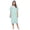 Green Stripe, variant on Women's Snap Front Lightweight Housecoat | Short Sleeve House Dress Duster Lounger Robe with Pockets | Cotton Poly Knit, Mid Calf | Pink Stripe - X-Large