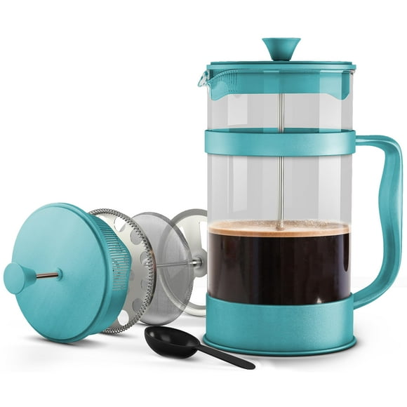 Utopia Kitchen Cafetera de prensa francesa de 12 onzas y 0,35 litros, tetera, prensas de café de viaje, cafetera de borosilicato espesado resistente al calor para regalos de viaje de camping, paquete