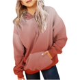 thumbnail image 2 of Otqutp Cute Hoodies for Teen Girls Fashion Long Sleeve Hooded Sweatshirts Oversized Long Sleeve Shirts Gradient Clothes for Girls(Hot Pink,140), 2 of 5