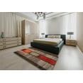 thumbnail image 4 of Ahgly Company Indoor Round Contemporary Saffron Red Abstract Area Rugs, 6' Round, 4 of 6