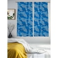 thumbnail image 5 of Blue Abstract Dolphin Sheer Curtains for Living Room Bedroom, Curves Ocean Waves Ethnic Style Light Filtering Sheer Curtain Rod Pocket Voile Window Treaments Drapes, 52 x 63 Inches, 5 of 9