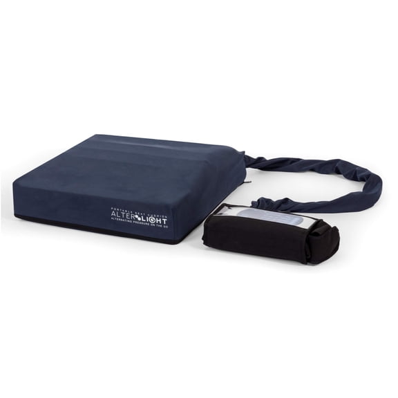 Medacure Alternating Pressure Wheelchair Cushion - Rechargeable Battery-Operated Pump - Low Air Loss, Adds Support, Comfort, Reduces Pressure – for Scooters, Geri Chairs, Recliners - 18" X 18" X 4"