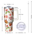 thumbnail image 2 of 40oz Holiday Christmas Tree Tumbler with Handle and Straw, Festive Winter Coffee Cup, Stainless Steel Insulated Mug, Gifts for Women Men, 2 of 4