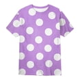 thumbnail image 4 of REDARER Girls Short Sleeve T-Shirt Polka Dot Print Casual Breathable Summer Daily Wear Tee,14-15 Years, 4 of 4