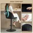 thumbnail image 4 of HOMCOM Bar Stools Set of 2, Swivel Counter Height Barstools, Black, 4 of 10