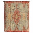 thumbnail image 2 of Red Blue Boho Sheer Curtains 54 Inches Long, Ehtnic Abstract Art Modern Geometric Light Filering Curtains, Breathable Simi Curtain Privacy Drapes for Kitchen Bathroom Nursery Small Window Treatment, 2 of 9