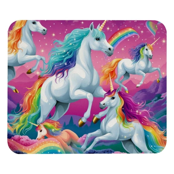 Rainbow Unicorn Mouse Pad for Wireless Mouse Home Office Desk Laptop with Rubber Base