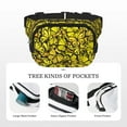 thumbnail image 3 of Japuie Yellow Butterflies Print Layer Fanny Pack with Adjustable Shoulder Strap,Double-Layer Waist Bag,Travelling Fanny Pack,Square Double Layer Waist Bag,for Exercise Running Travel Hiking, 3 of 7