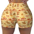 thumbnail image 2 of Logiee Wild West Colorful Print Women's Biker Shorts,Workout Gym Shorts,Scrunch Shorts,Tummy Control Hidden Scrunch Running Yoga Shorts-X-Large, 2 of 8