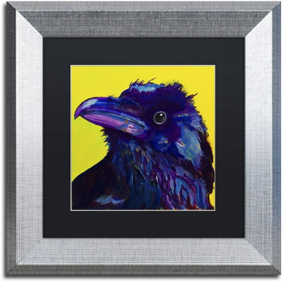 Trademark Fine Art "Corvus" Canvas Art by Pat Saunders-White, Black Matte, Silver Frame