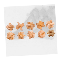 Hot!Wooden Brain Teaser Puzzles Small 3D Wooden Puzzles Wood Block Puzzle Logic Box Lock Mind IQ Test Removing Assembling